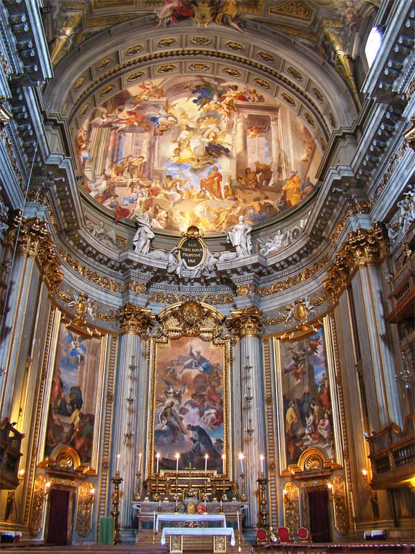 The Baroque interior of Sant'Ignazio, Rome